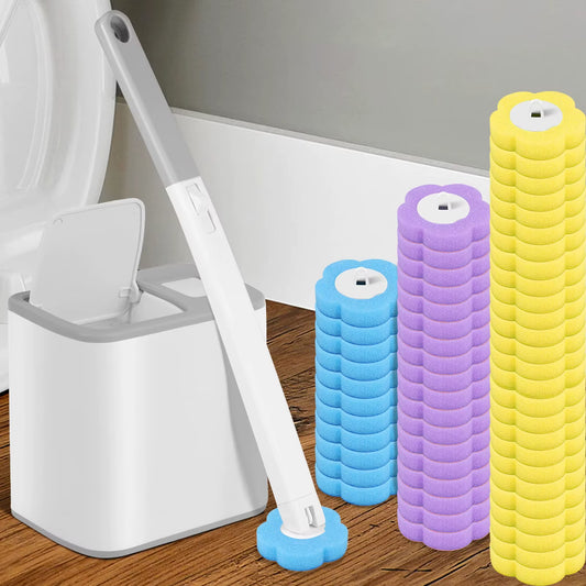 Higieniškas tualeto šepetys su vienkartinėmis galvutėmis